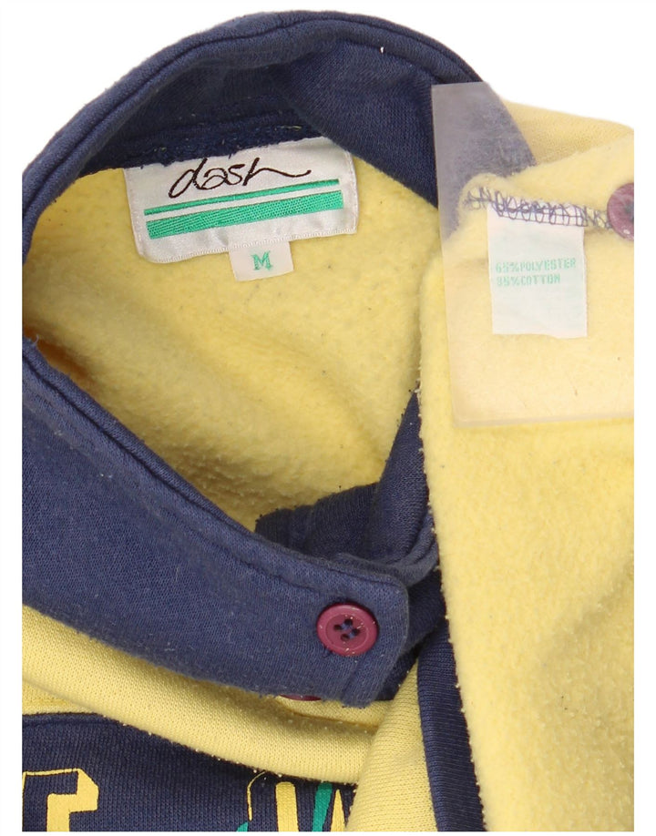 DASH Herre grafisk knaphals sweatshirt Jumper Medium Gul Colourblock