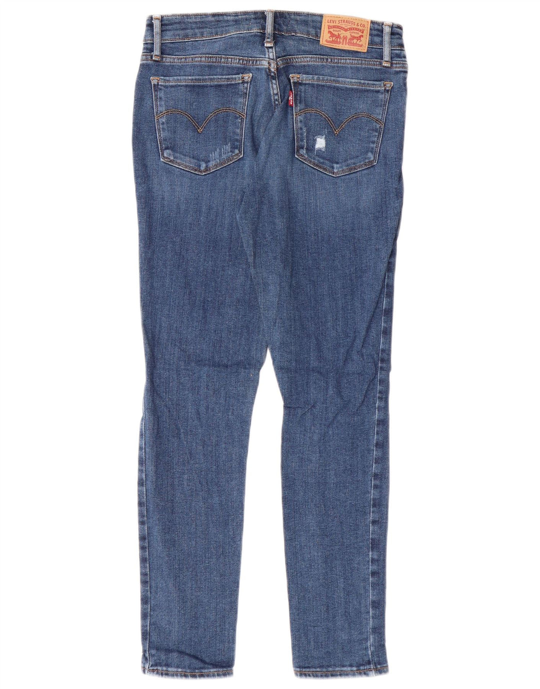 LEVI'S Dame 711 Distressed Skinny Jeans W27 L28 Blå Bomuld
