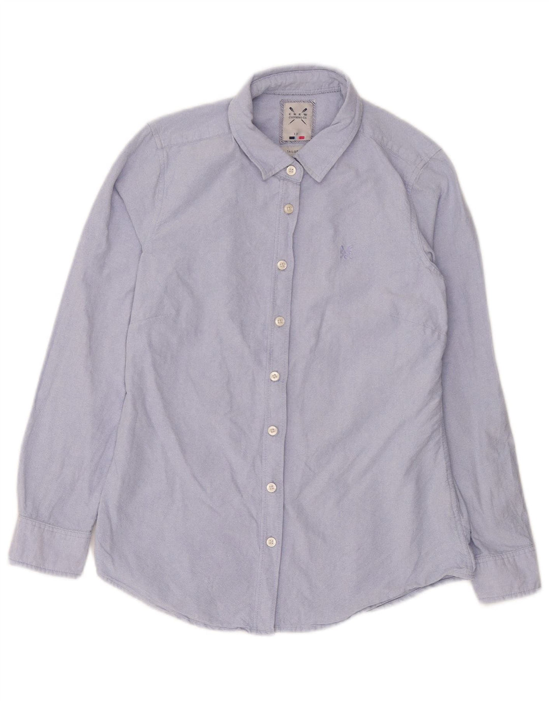 Crew Clothing Dame skræddersyet skjorte UK 12 Medium Blue Cotton