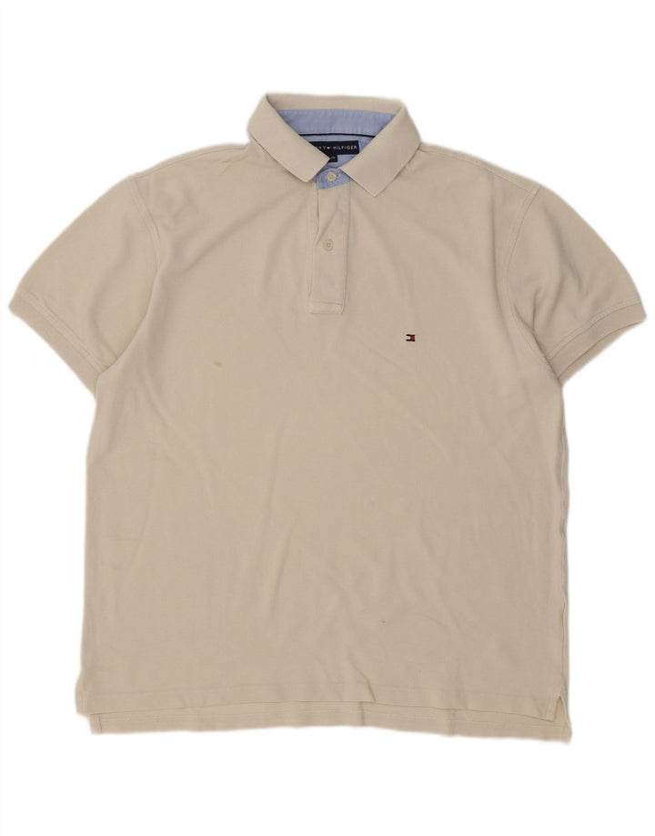 Tommy Hilfiger Herre Polo Shirt Large Beige