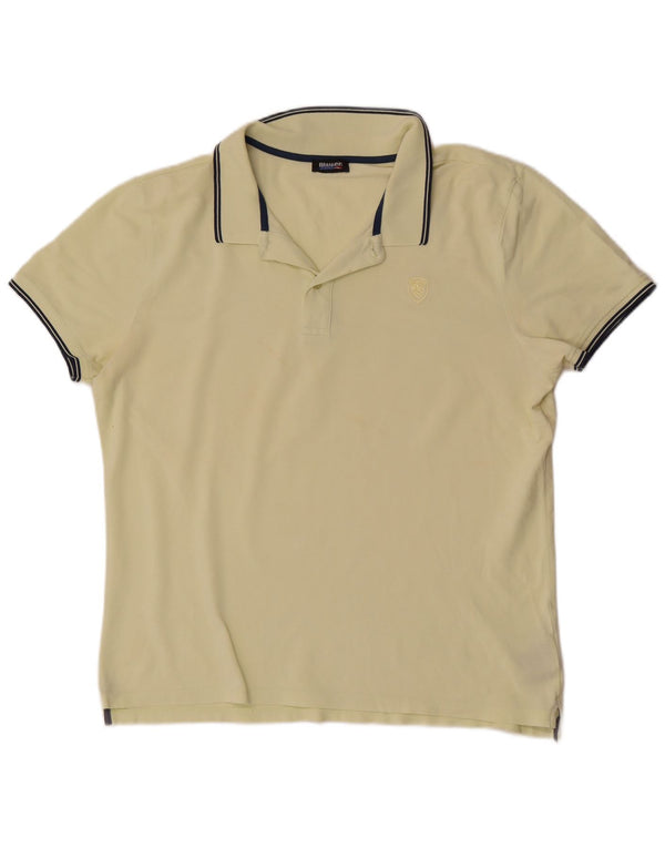 Blauer herre poloshirt XL gul bomuld