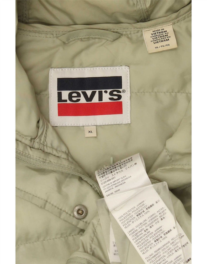 Levi's, polstret hættejakke til kvinder, UK 18 XL Grøn polyester