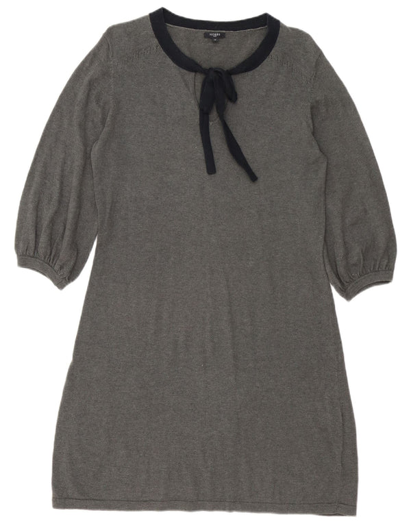 Hobbs Dame 3/4-ærmet Jumper Dress UK 14 Large Grå Bomuld