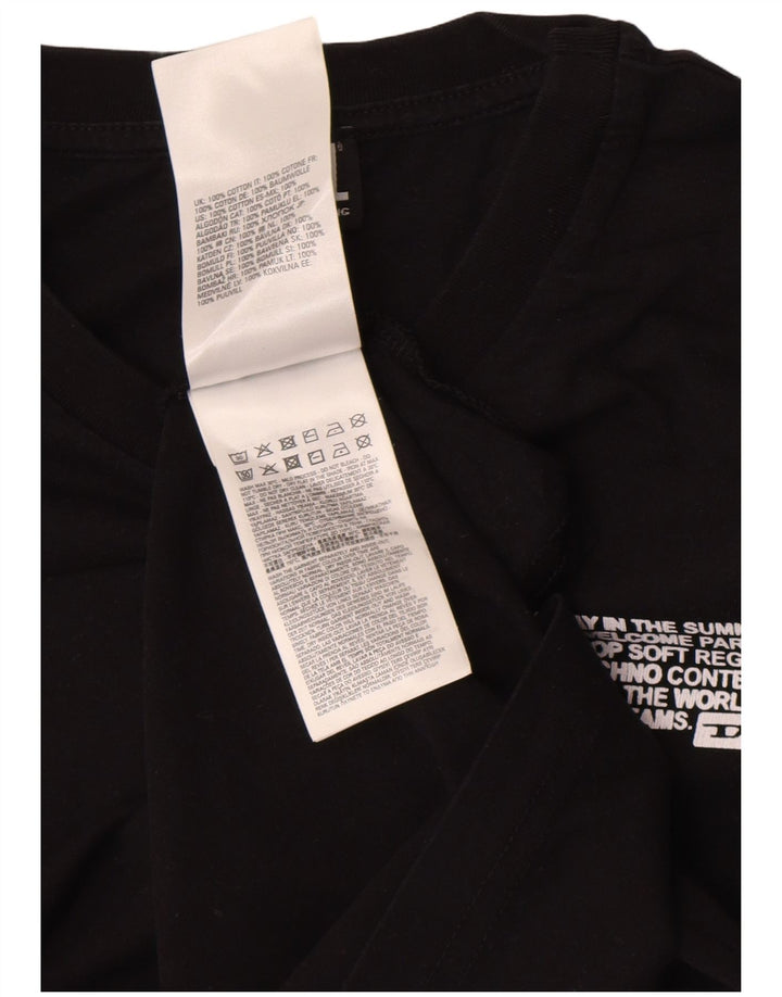 Diesel Herre grafisk T-shirt Top Lille sort bomuld