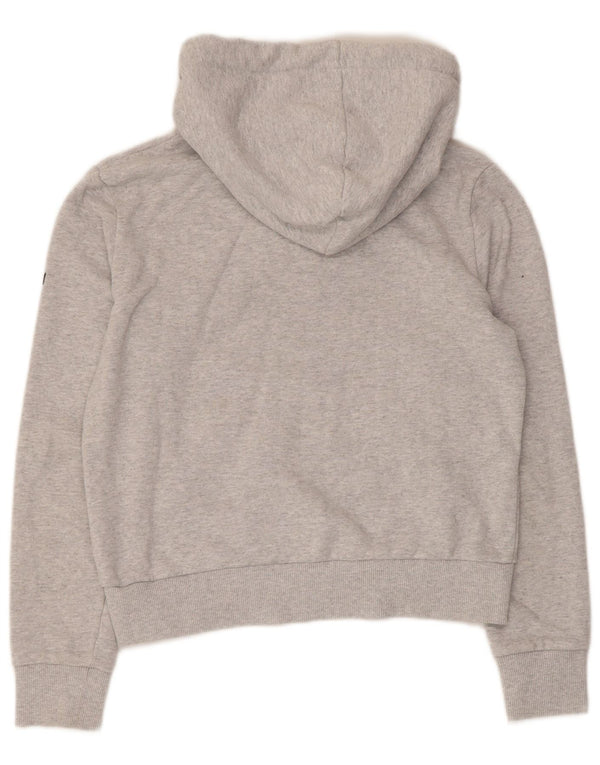 Superdry Womens Graphic Hoodie Jumper UK 10 Small Grey Cotton