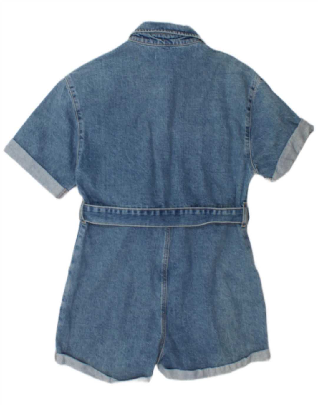 Topshop Dame Denim Playsuit UK 10 Small Blue Cotton