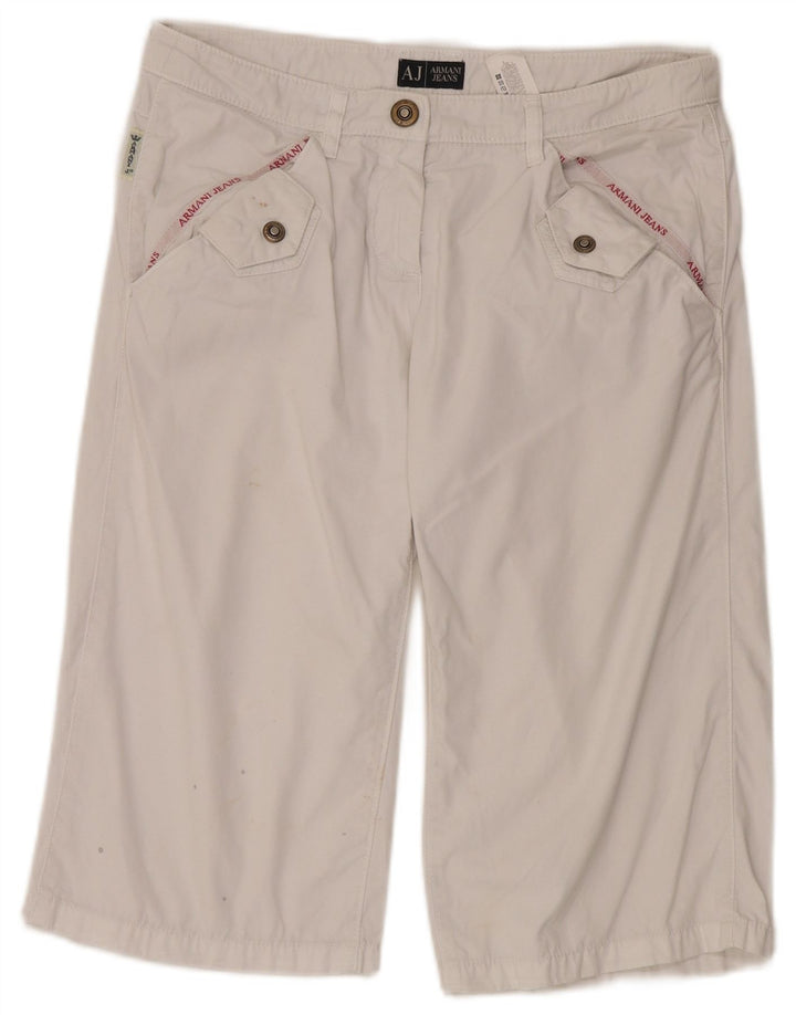 Armani Bermuda Shorts til kvinder W28 Medium hvid bomuld