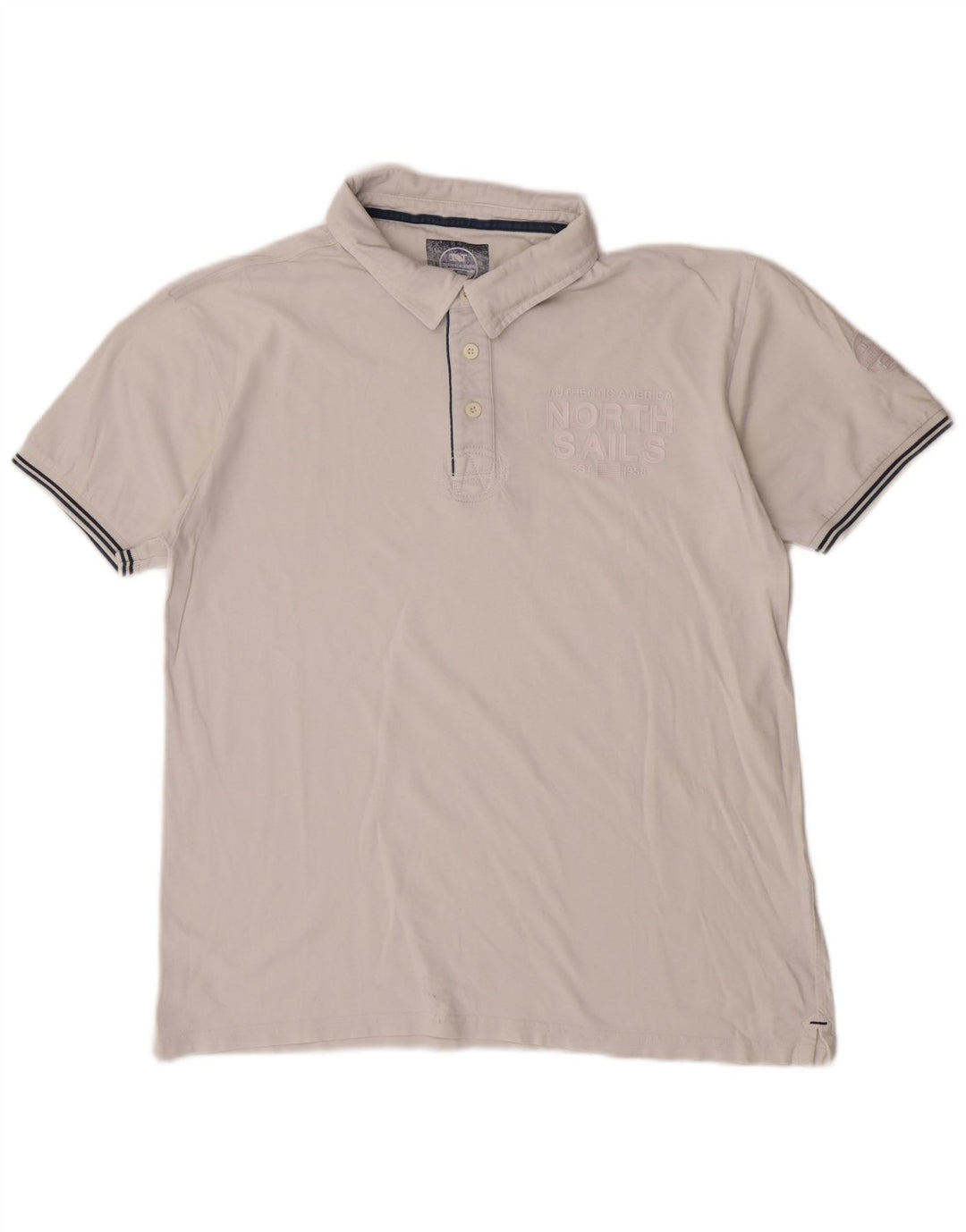 North Sails Herre Grafisk Polo Shirt 2XL Hvid Bomuld