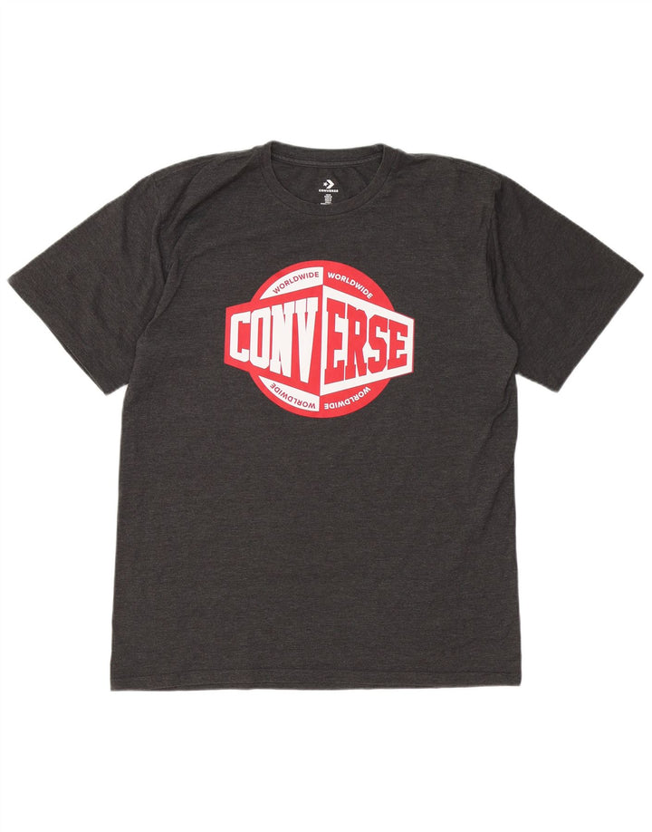 CONVERSE Grafisk T-shirt til mænd, mellemgrå