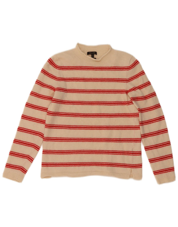 Massimo Dutti Girls Crew Neck Jumper Sweater 9-10 Years Small Off White