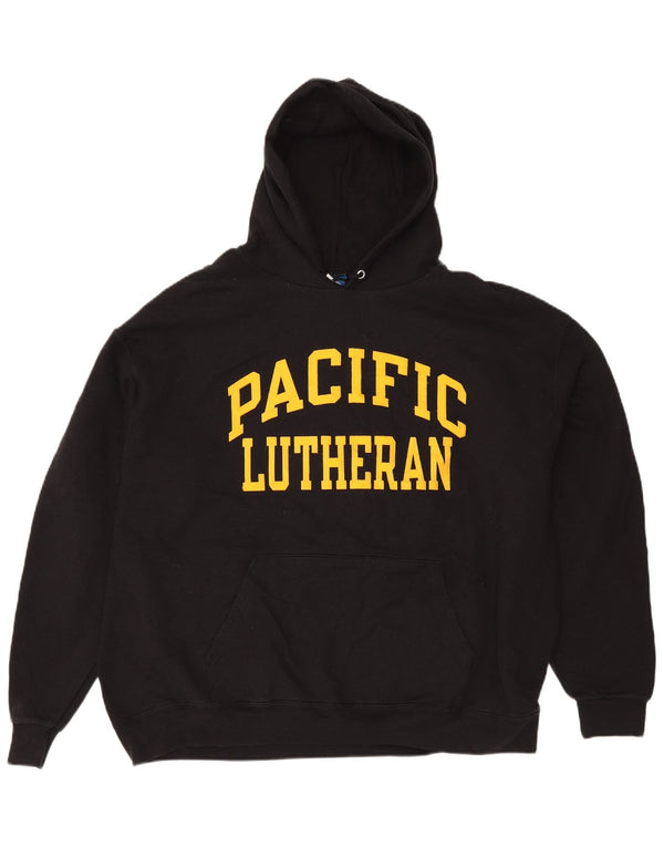 Champion Womens Pacific Lutheran Graphic Hoodie Jumper UK 20 2XL Sort
