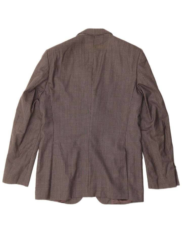 ZARA Blazerjakke til mænd med 2 knapper EU 50 Medium Grå Houndstooth Viscose