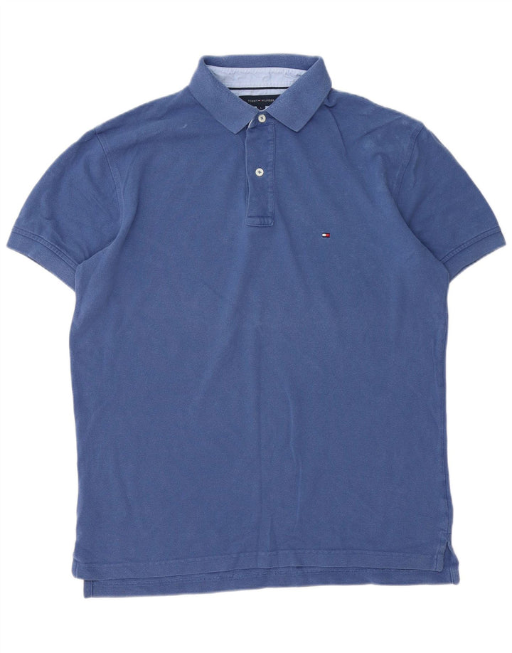 Tommy Hilfiger Herre Polo Shirt Stor Blå Bomuld