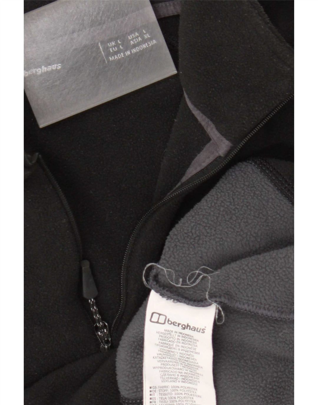 Berghaus Fleece Jumper med lynlås til mænd Stor Sort Colourblock Polyester