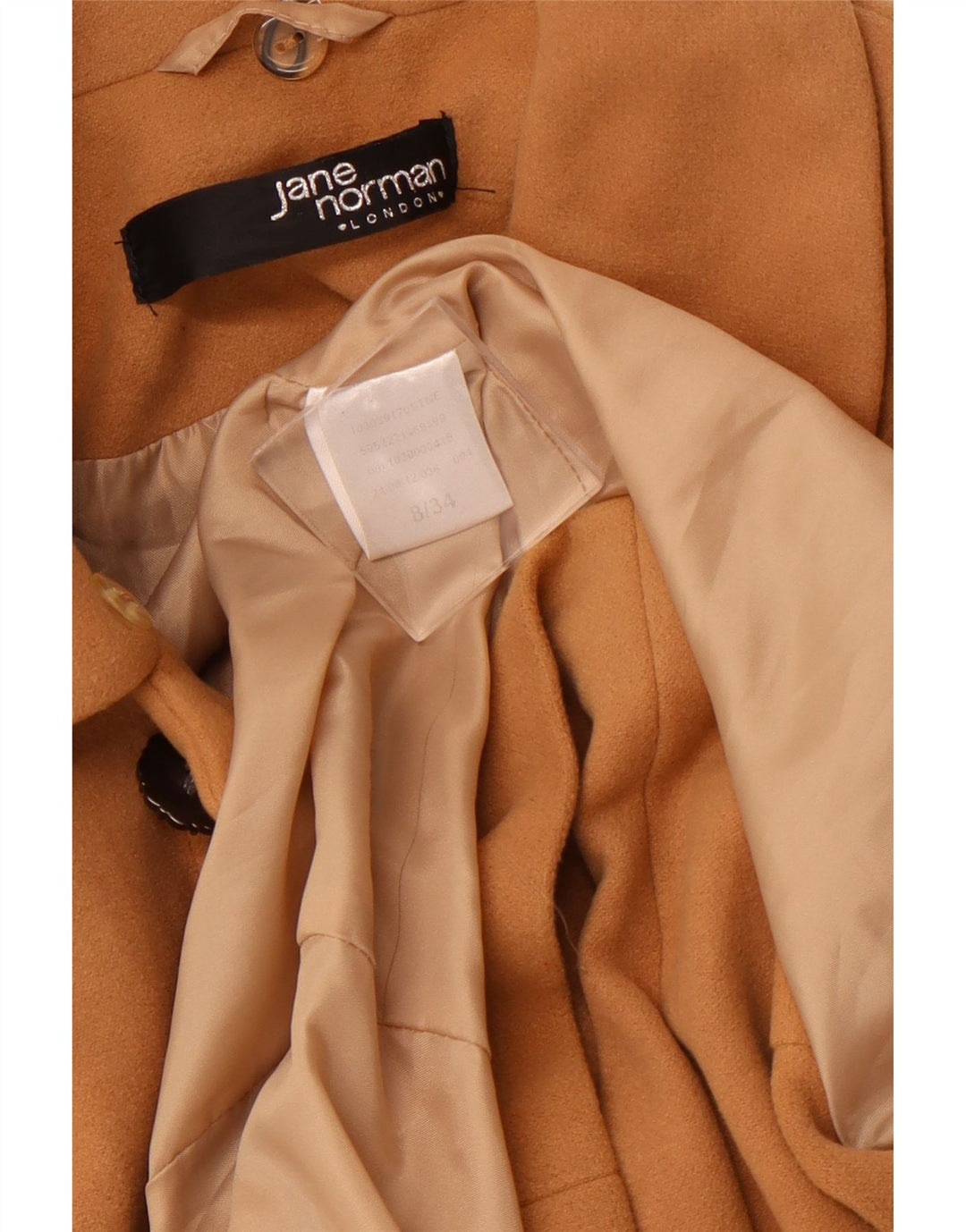 JANE NORMAN Overfrakke til kvinder UK 8 Lille brun polyester