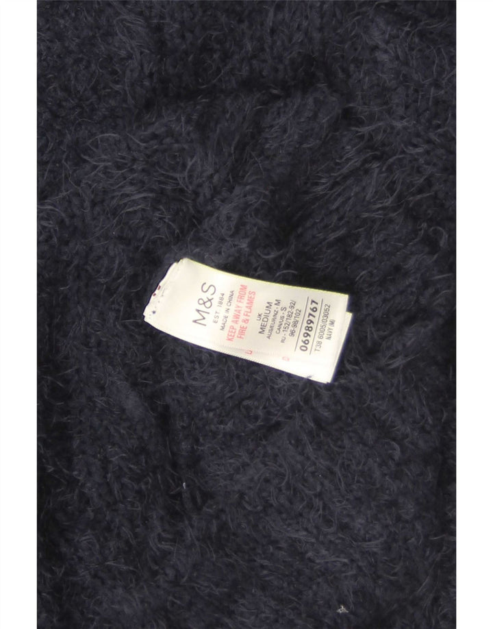Marks & Spencer Dame Cardigan Sweater UK 14 Medium Navy Blue Polyester