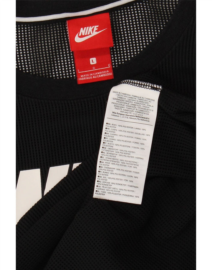 Nike grafisk vest til mænd, stor, sort polyester