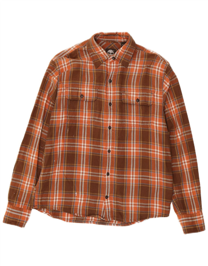 Timberland Herre flannelskjorte Medium brun ternet bomuld