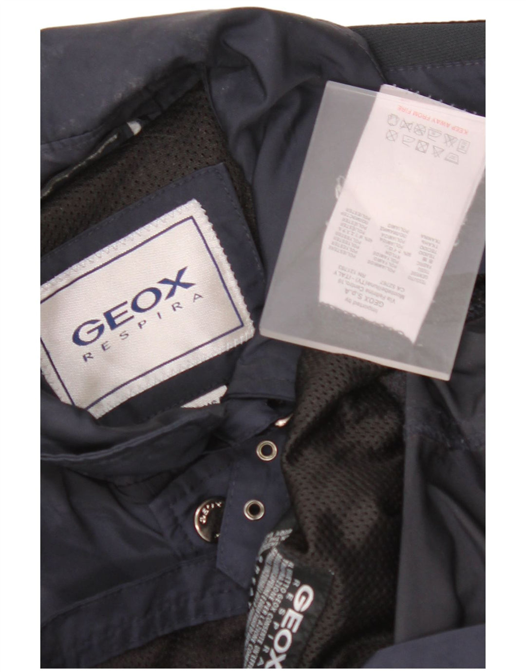 GEOX RESPIRA Herre Utility Jacket UK 36 Small Navy Blue Polyamide