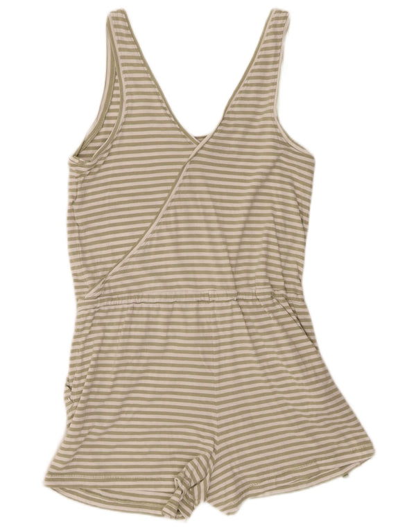 The North Face Dame Ærmeløs Playsuit UK 10 Lille Grøn Stribet Bomuld