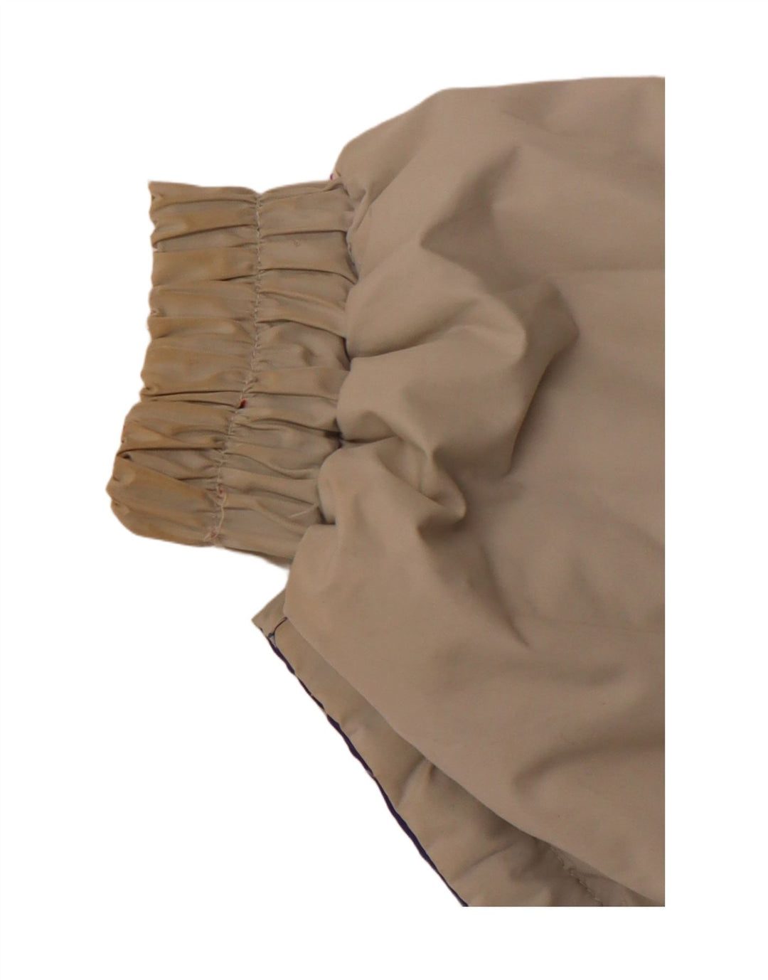 VINTAGE Vendbar jakke med hætte til kvinder, stor beige colourblock polyester