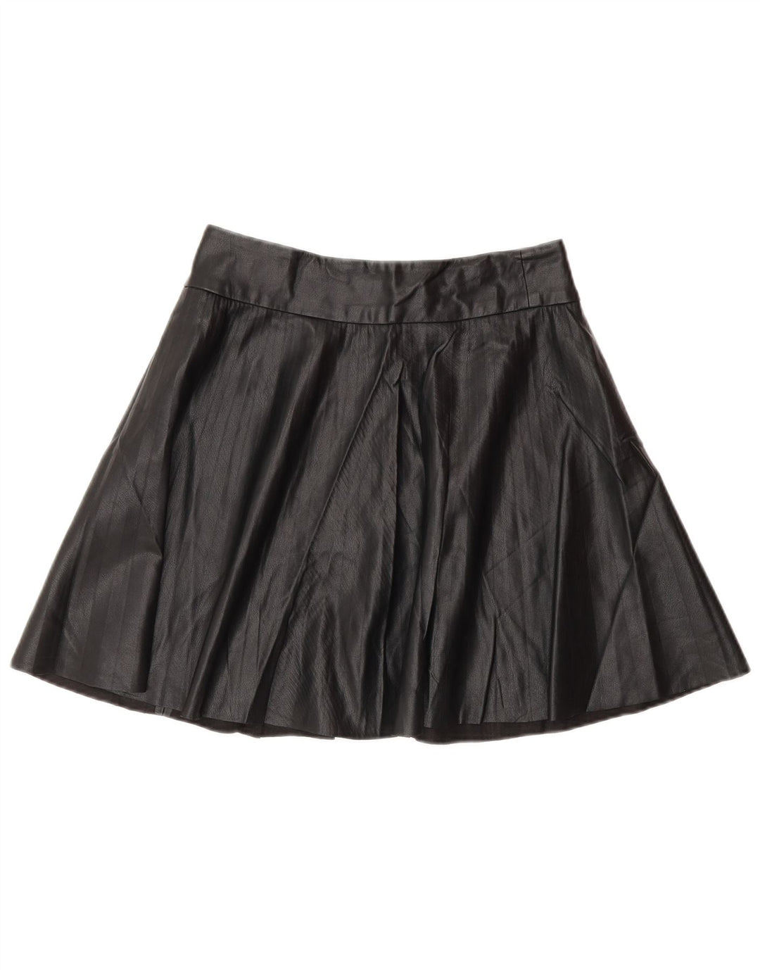 Zara Dame imiteret læder Mini-nederdel Lille W26 sort polyester