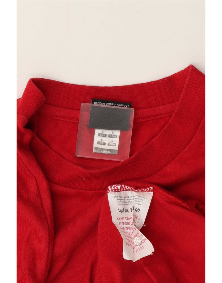 Umbro Herre Grafisk T-Shirt Top Stor Rød Polyester
