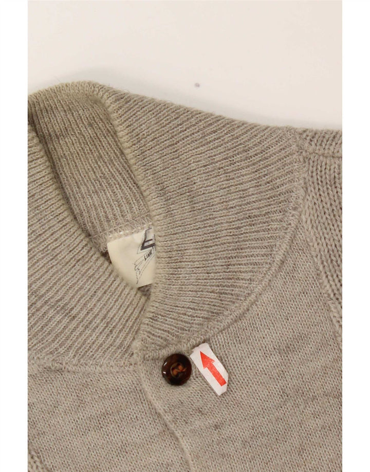 Elite Herre Button Neck Jumper Sweater Medium Grey Uld