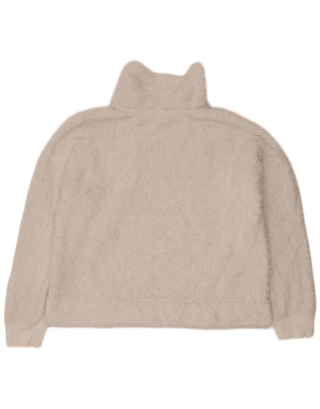Calvin Klein Dame Roll Neck Oversized Fleece Jumper UK 16 Large White