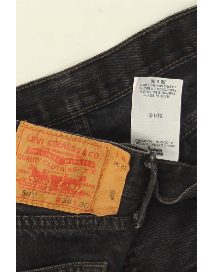 Levi's Herre 501 lige jeans W38 L30 sort bomuld