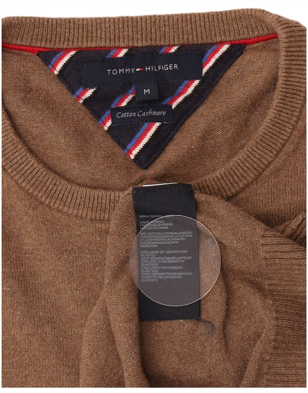 Tommy Hilfiger Herre Crew Neck Jumper Sweater Medium Brun Bomuld