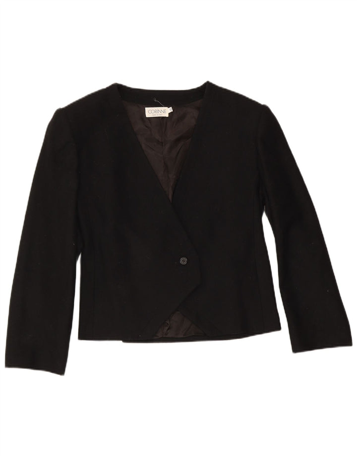 Vintage Dame 1 Knap Blazer Jakke IT 42 Medium Sort