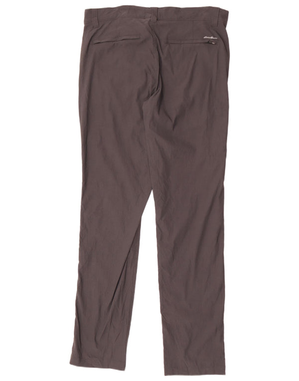 Eddie Bauer Mens Straight Chino Trousers W34 L34 Grey Nylon