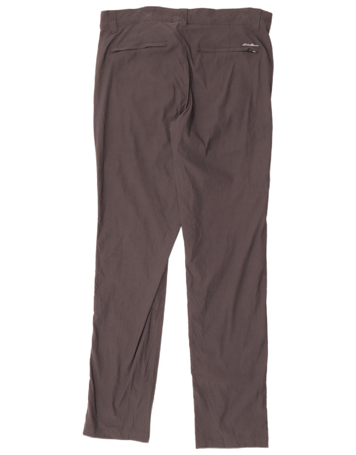 Eddie Bauer Straight Chino Bukser til mænd W34 L34 Grå Nylon