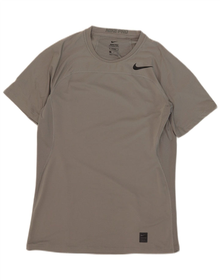 Nike T-shirt top til mænd, mellemgrå polyester