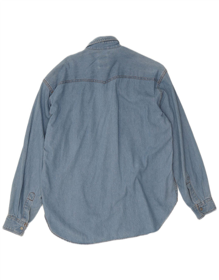 Casucci Herre Denim skjorte Medium Blue Bomuld