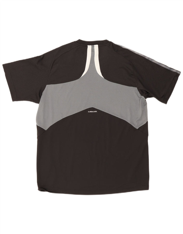 Adidas Herre Climacool T-Shirt Top Stor Sort Colourblock