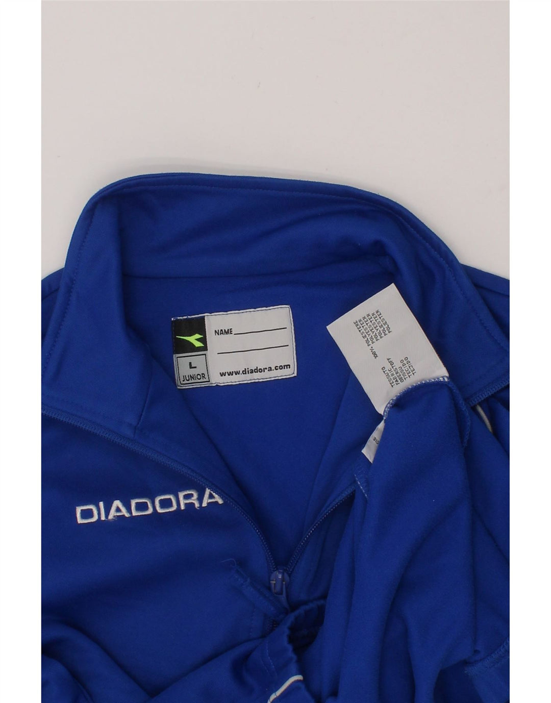 DIADORA Boys Zip Neck Pullover Tracksuit Top 9-10 Years Large  Blue Vintage Diadora and Second-Hand Diadora from Messina Hembry 