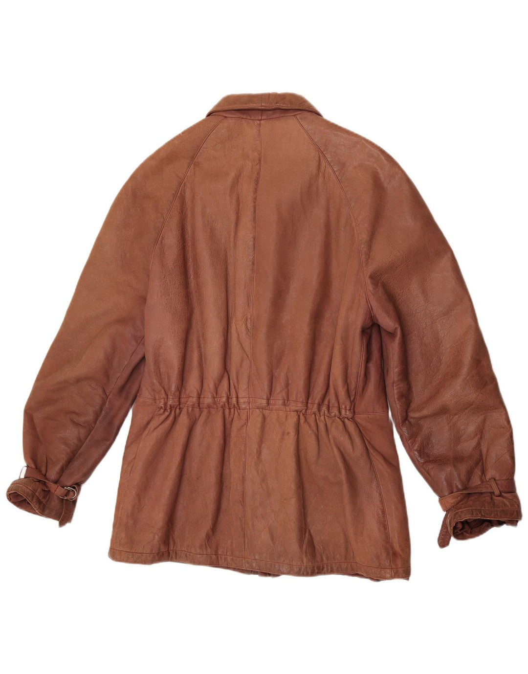 Vintage dame læderjakke IT 52 2XL Brun