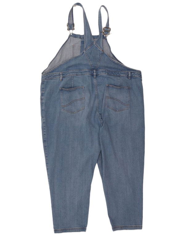 Fat Face Dame Dungarees Tapered Jeans UK 24 4XL W48 L25 Blå Bomuld