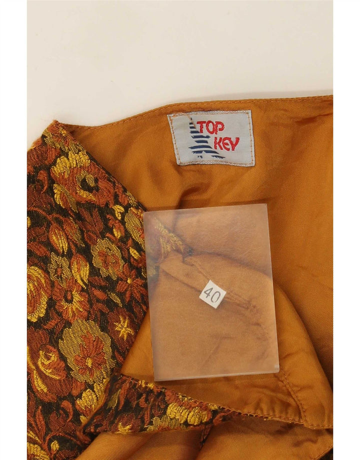 Vintage damevest IT 40 Small Brown Floral