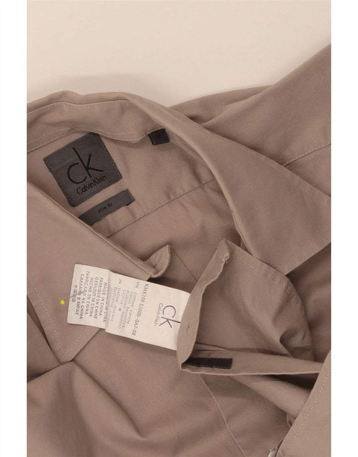 Calvin Klein Herre Slim Fit skjorte Medium Beige Bomuld