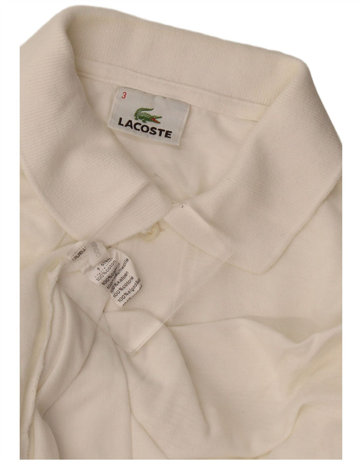 Lacoste Langærmet Polo Shirt til mænd Størrelse 3 Lille hvid bomuld