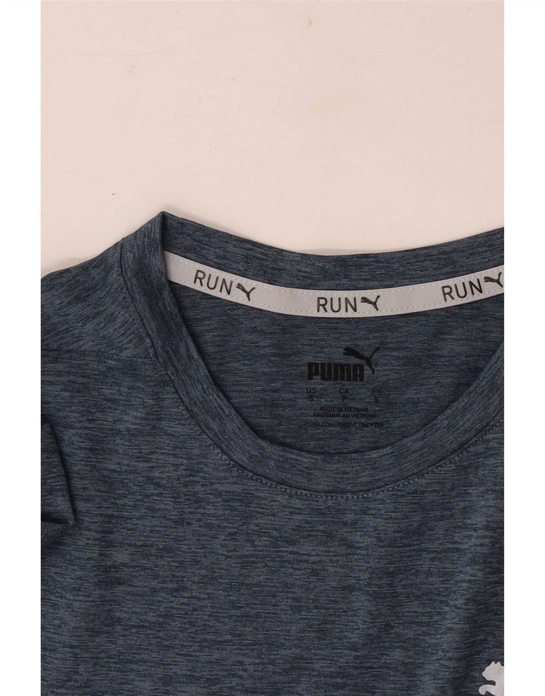 Puma Herre T-Shirt Top Lille Navy Blue Flecked