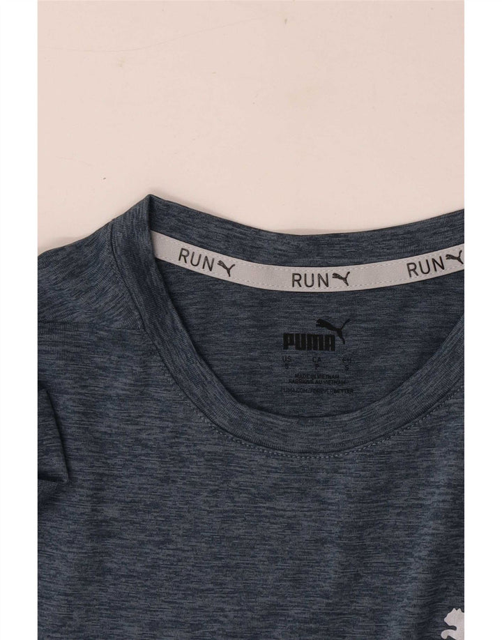 Puma Herre T-Shirt Top Lille Navy Blue Flecked