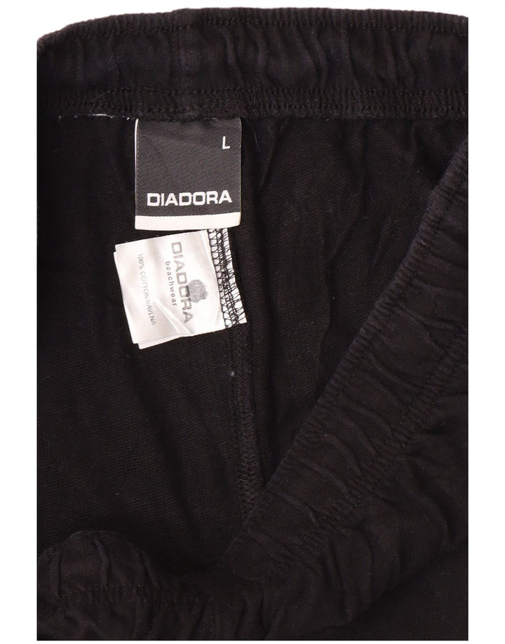 DIADORA Mens Sport Shorts Large  Black Cotton
