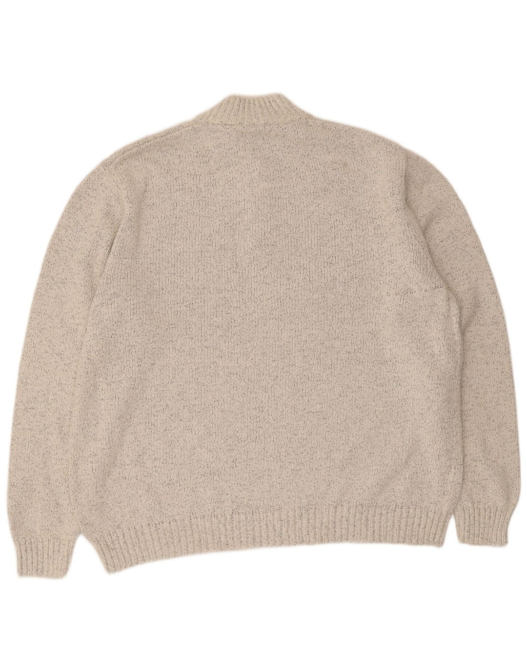 Chaps Herre Zip Neck Jumper Sweater 2XL Grå Flecked Bomuld