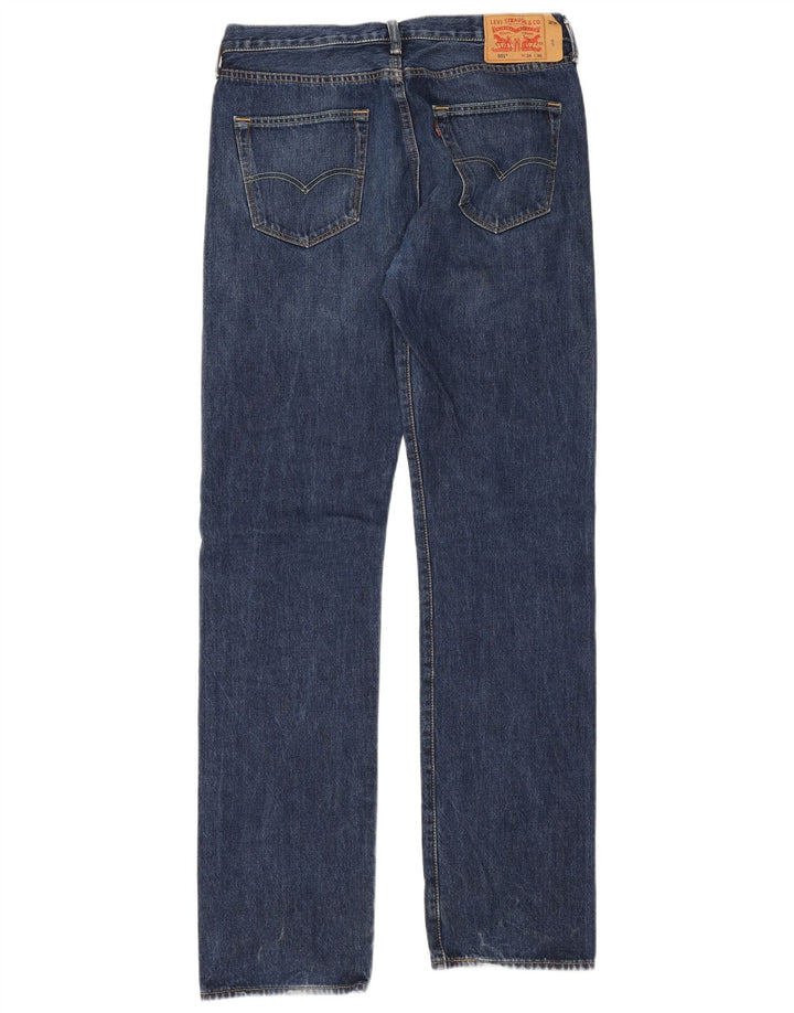 Levi's Herre 501 lige jeans W34 L36 blå bomuld