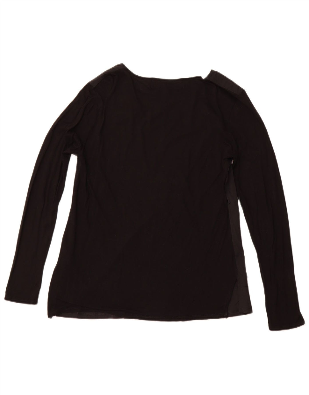 DESIGUAL Dame Grafisk Top Langærmet UK 14 Stor Sort Floral Viscose