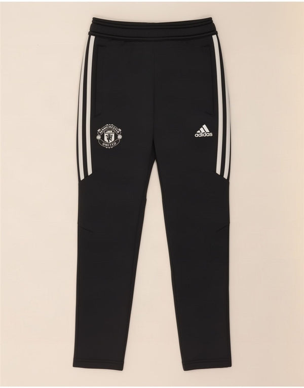 Adidas Boys Manchester United Tracksuit Trousers 7-8 Years Black Polyester
